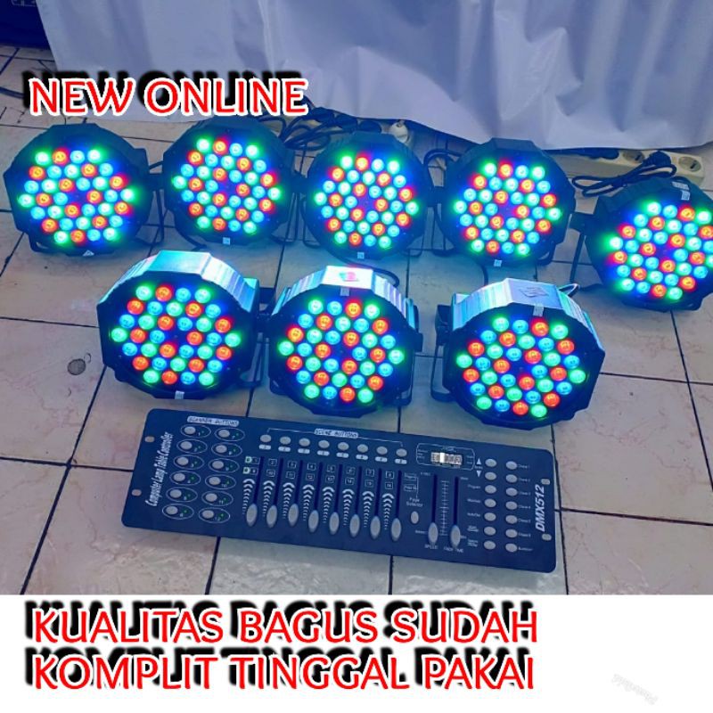 PAKET 8 BUAH PARLED REDSUN 36*3w RGB PLES MIXER LIGHTING DMX 512