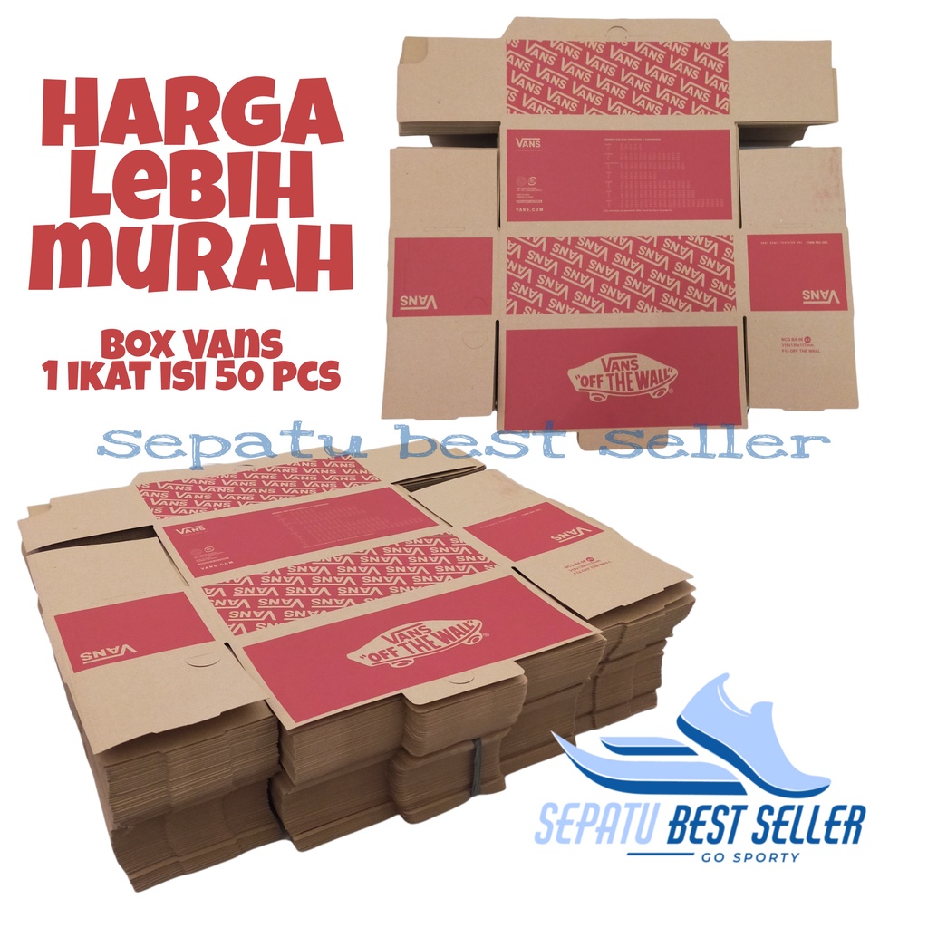 KARDUS PACKAGING BOX SEPATU_VANS MERAH