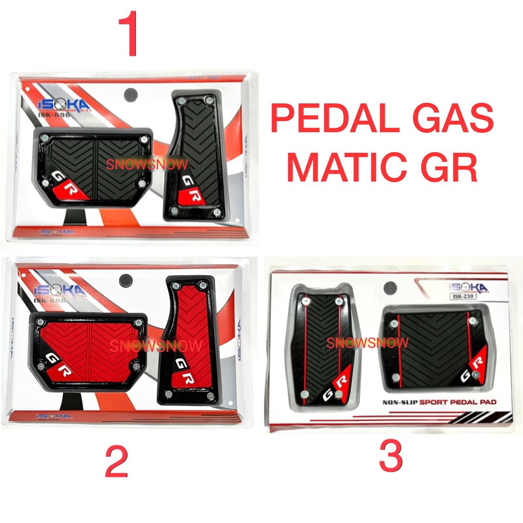 Pedal Gas Mobil Matic GR Universal Hitam Merah