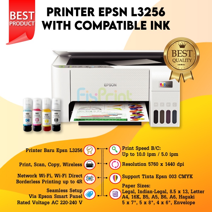 Printer Epsn EcoTank L3150 Wi-Fi All-In-One Ink Tank New