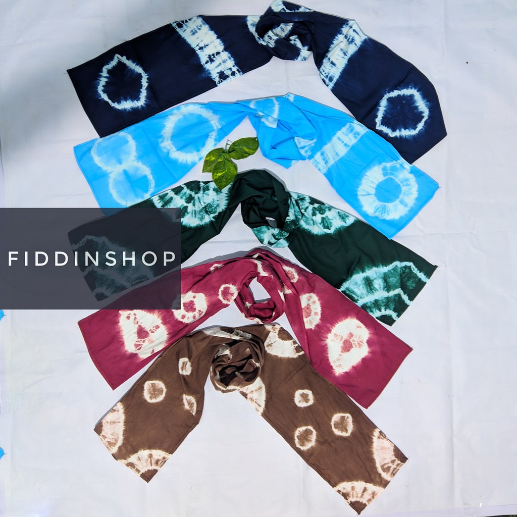 Scarf Syal Kekinian Batik Jumputan | Shibori Set | Suku Tie dye | Original Hand Made Oleh&quot; Jogja