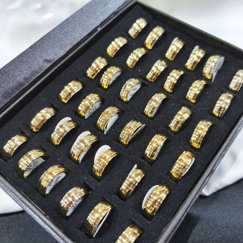 Cincin Titanium 36 PCS Pria Wanita Model Selendang Anti Karat