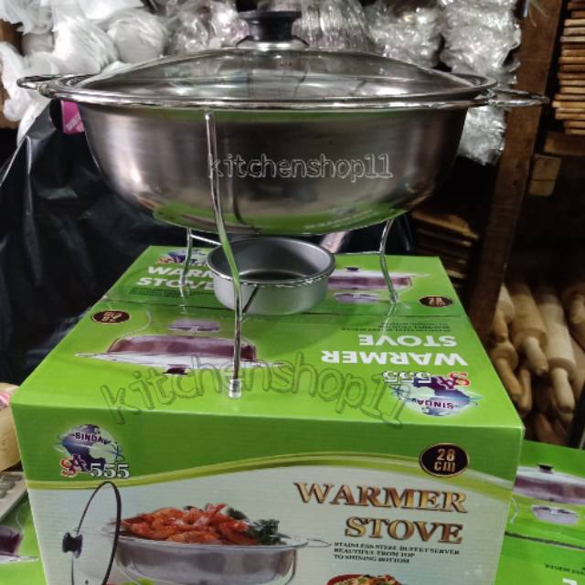 Tempat prasmanan Warmer / tempat pemanas makanan / Warmer stove / soup Warmer 28cm