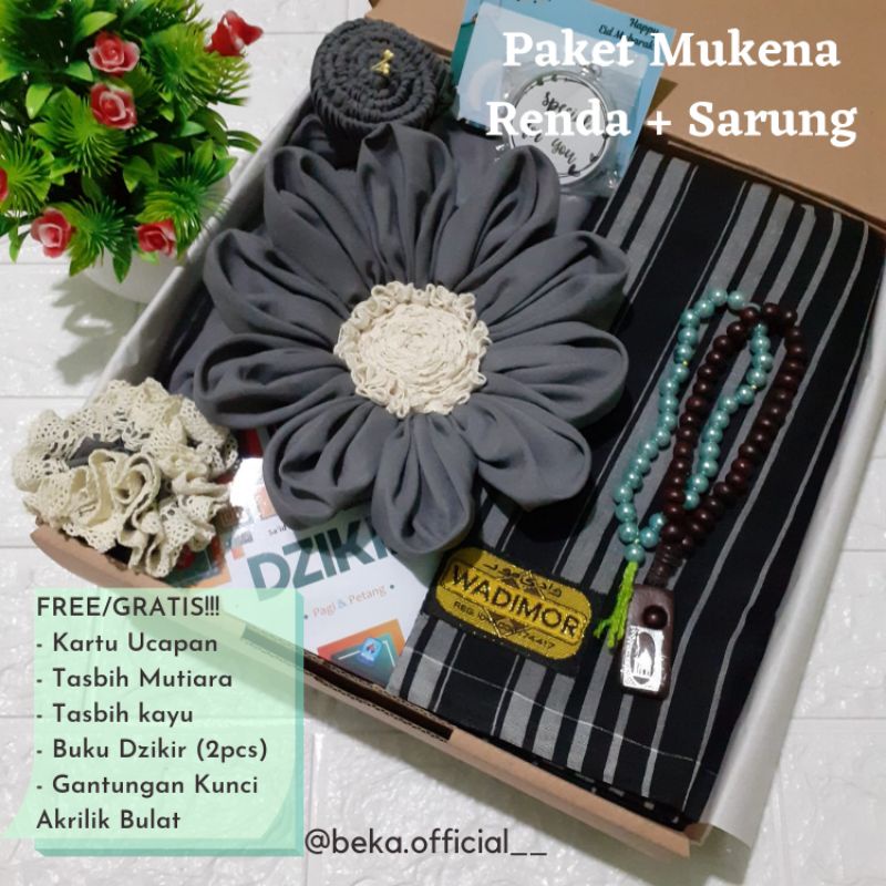 Hampers Mukena Sarung / Hampers Lebaran Kado Nikahan / Mukena Renda Sarung Kebumen by beka.official