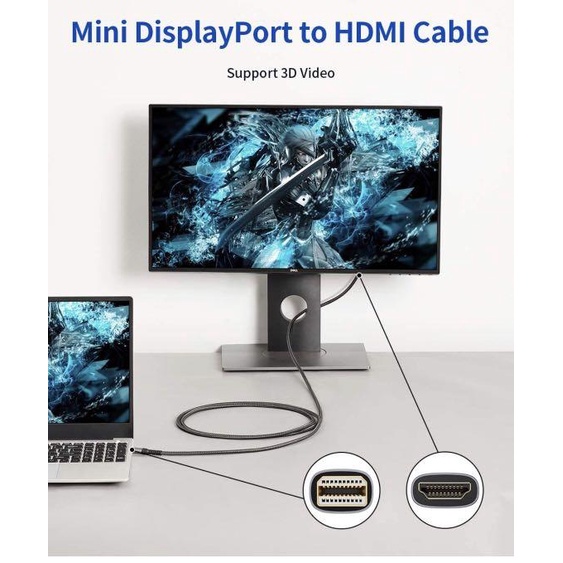 Thunderbolt Mini DisplayPort to HDTV 3 Meter Converter Adapter/ MINI DP TO HDMI 3M JSAUX