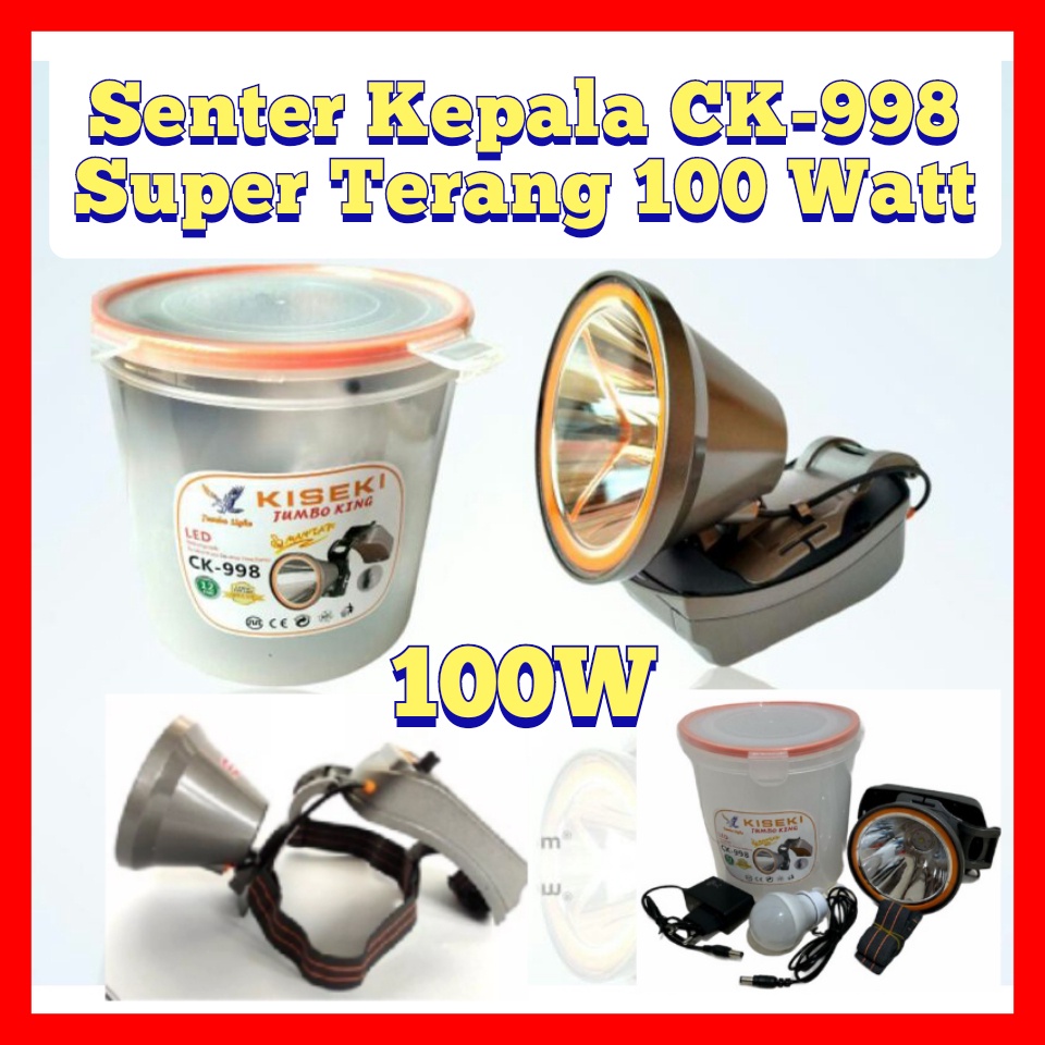 Senter Kepala KISEKI CK-998 Super Led Baterai Lithium 5000mAh Super Terang Cahaya Putih Jarak Sorot Jauh dan Tahan 12 Jam