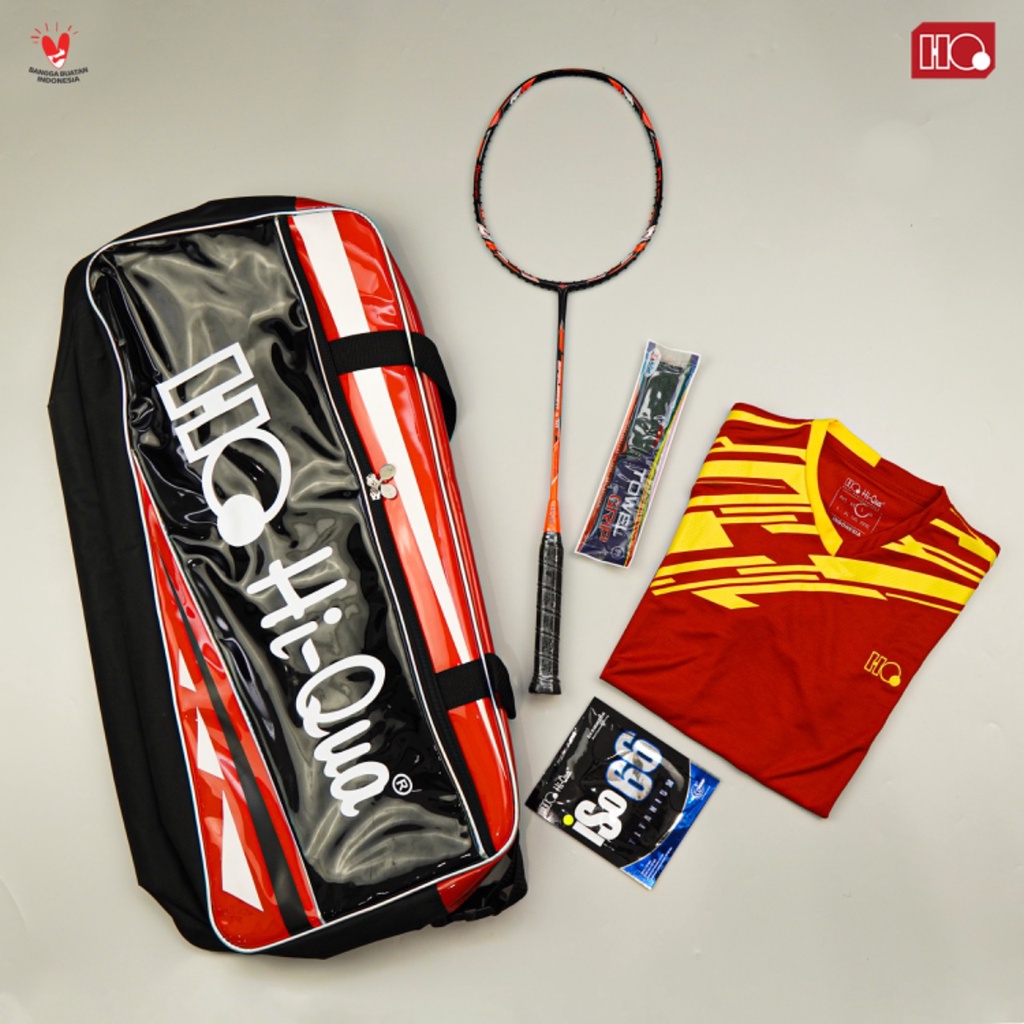 Hi-Qua Raket Bulutangkis Super Leggera Limited Super Ringan Full Set Paket Premium