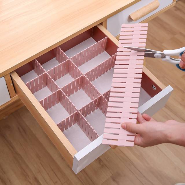 Partisi Sekat Laci Pembatas Pemisah Drawer Desktop Organizer Papan Storage Isi 4Pcs