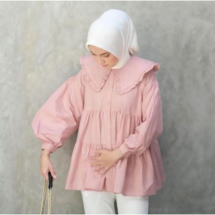 Blouse Putih Model Terbaru Luna Blouse Bahan Katun Atasan Wanita Baju Fashion Korea Terbaru 2022 Blouse Korean Style Baju Blouse Wanita Terbaru