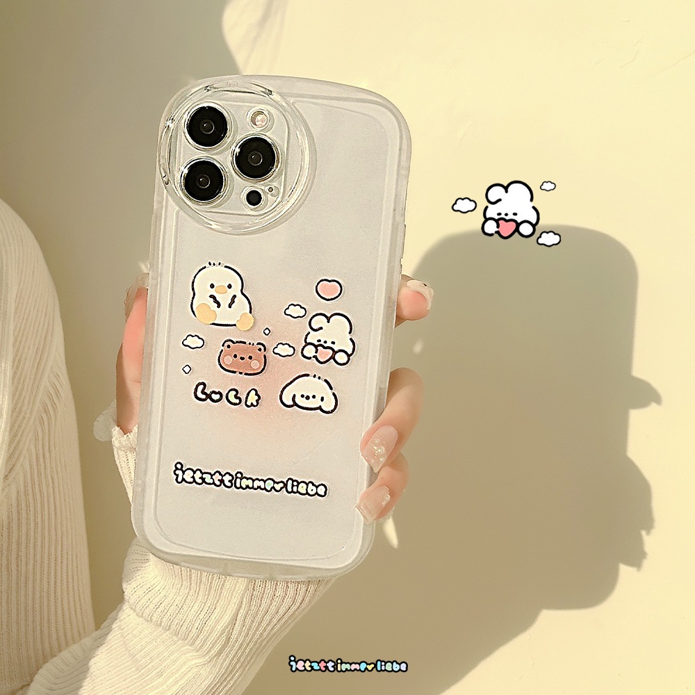 Soft Case Silikon Transparan Motif Kartun Bebek Untuk Iphone 13 7 + 8 Plus SE 2020 XS XR 11 12 PRO MAX