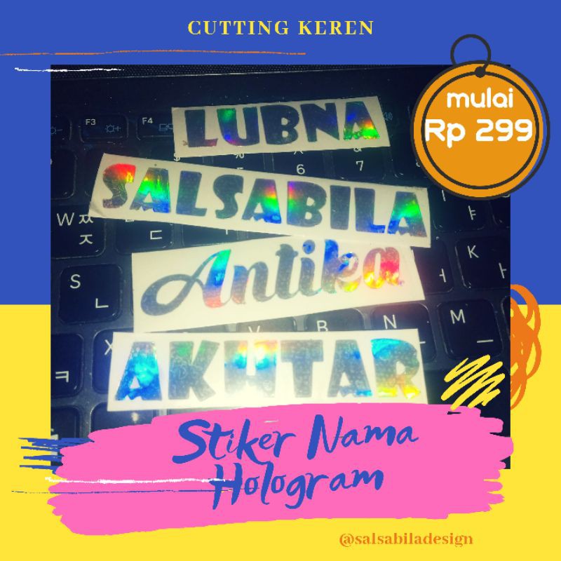 

STIKER NAMA CUTTING Hologram (CUSTOM)