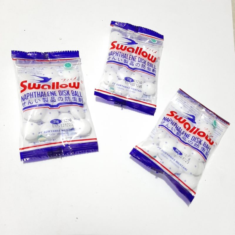 KAMPER / KAPUR BARUS LEMARI BAJU MERK SWALLOW MONTANA PANDA AZANO SORA 35g ISI 20 BUTIR