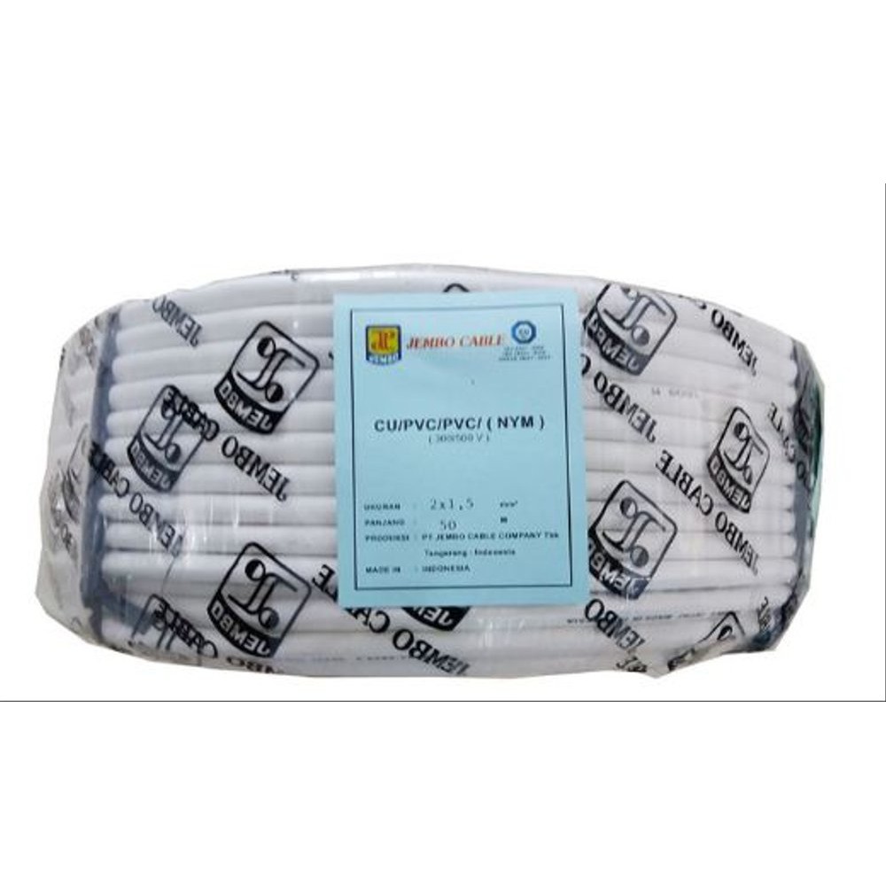 Unik Kabel Listrik - Kabel JEMBO - Jembo Kabel NYM 2x1.5 - 50 MTR SNI GOJEK Murah