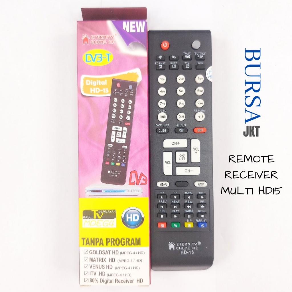 REMOTE DVB T2 RECEIVER MULTIFUNGSI TANAKA MATRIX DLL