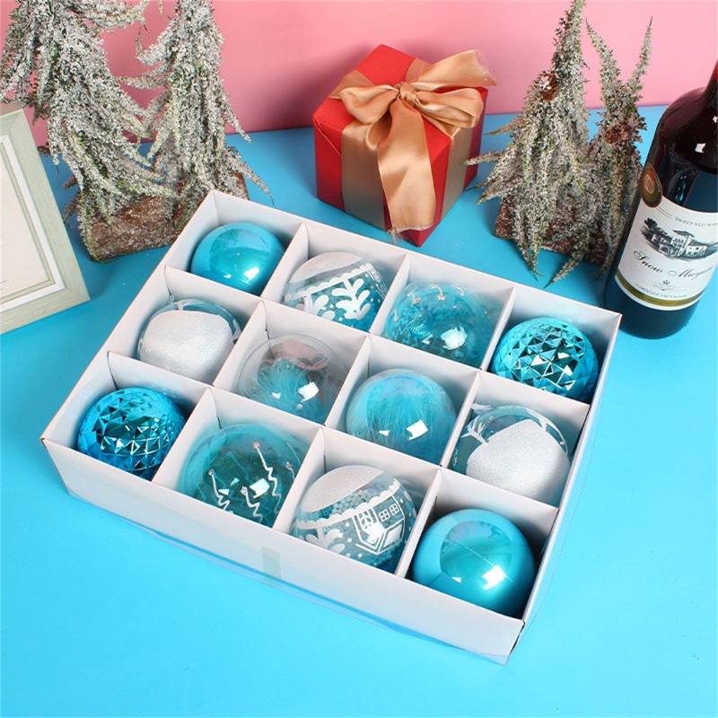 12pcs Ornamen Bola Gantung Anti Pecah Untuk Dekorasi Pohon Natal