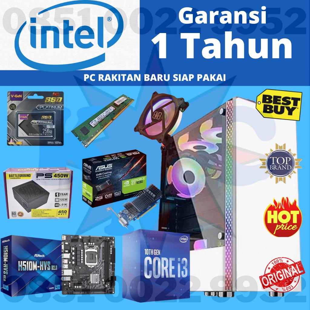 PC Komputer Rakitan Core i3 10105F 8GB 256GB 100% Original Siap Pakai