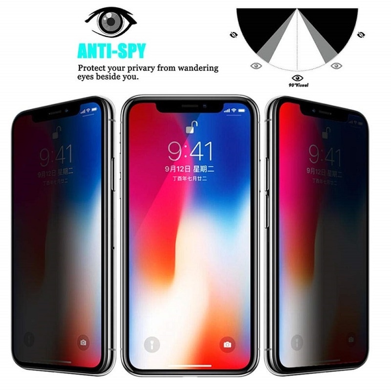 Pelindung Layar Tempered Glass Matte Anti spy Untuk iPhone 14 13 12 11 Pro X XS Max XR 7 8 6S Plus SE2020