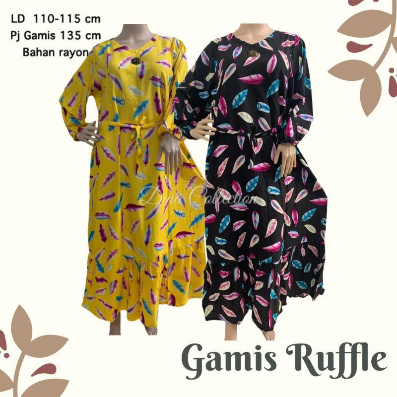 Gamis Ruffle Cantik Rayon PernikBali