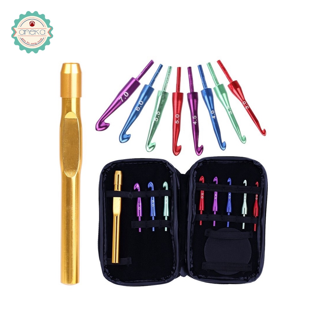 AnekaBenang - Hakpen Interchangeable Set Dompet / Crochet Hooks With Case