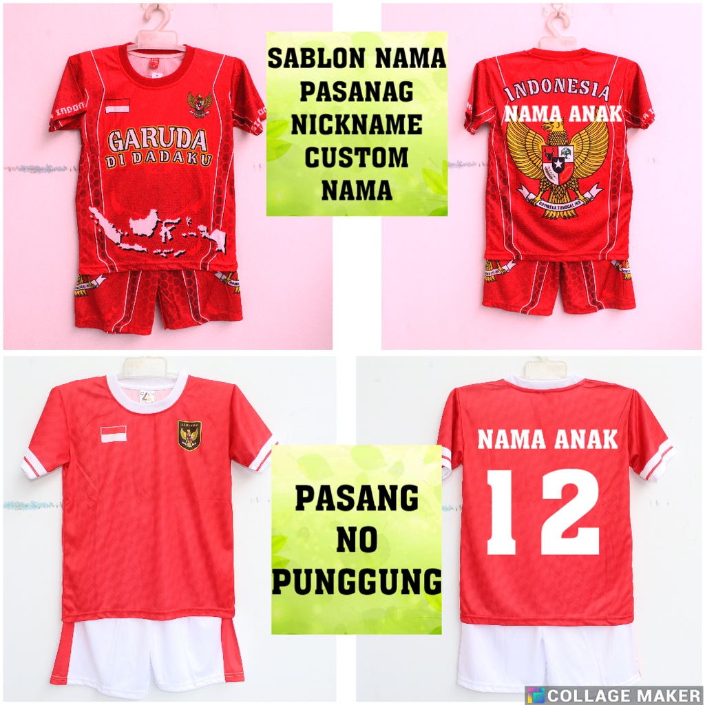 baju Jersey stelan anak timnas/Jersey baju bola timnas