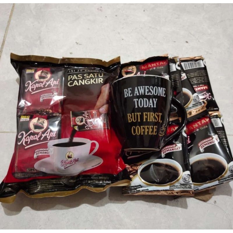 

20saset kopi kapal api kemasan mini+10saset kopi kapal api mantap+mug kapal api