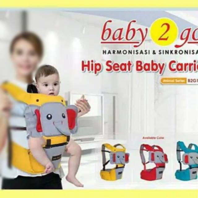 Gendongan Bayi Ransel Depan Hipseat Baby2Go Gajah Series B2G1101