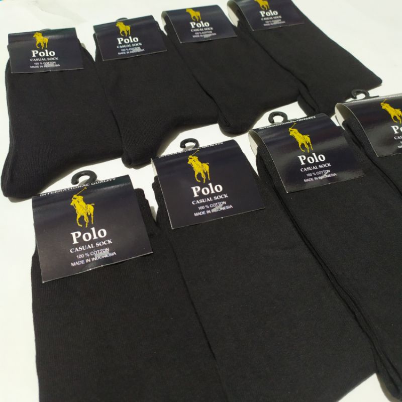 kaos kaki kerja pria polo hitam polos panjang/mensock polo/kaos kaki kantor hitam polo