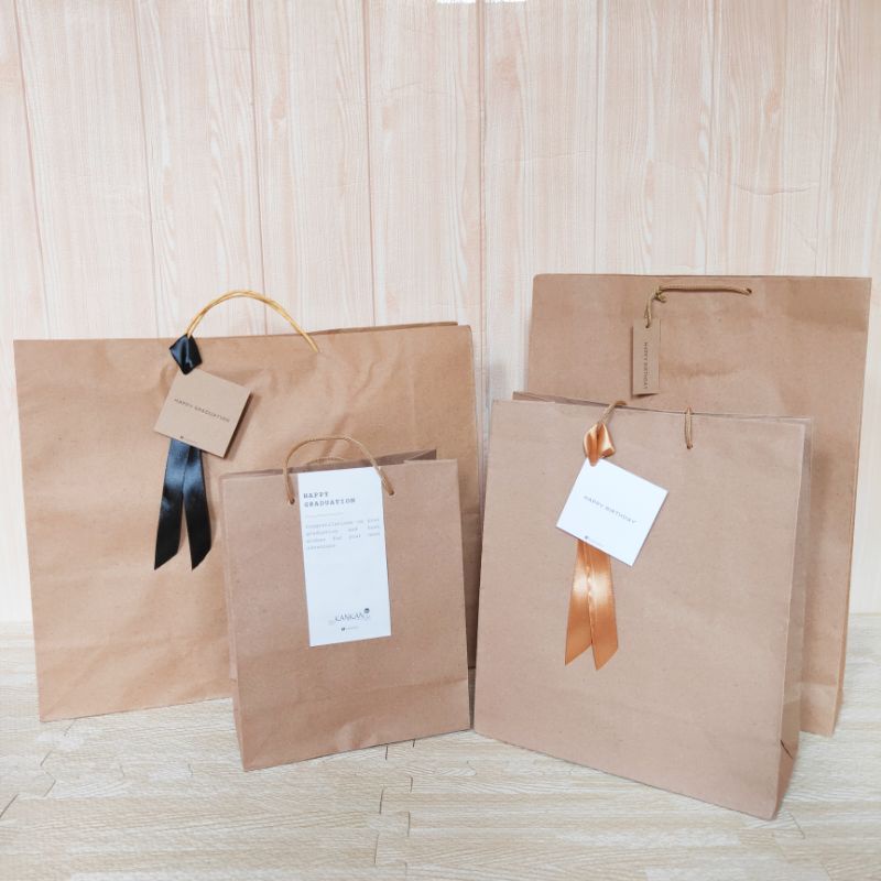 Paper bag & Custom Card & Hangtag Tas Kado Paperbag Kantong kertas polos jumbo kartu ucapan stiker s