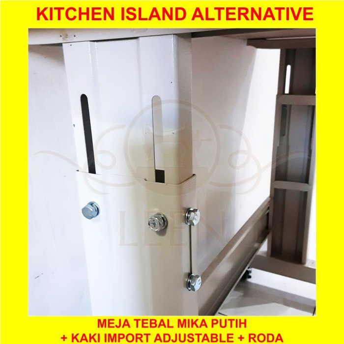 Meja Dapur Serbaguna Kitchen Island Adjustable + Roda Mesin Jahit LEEN