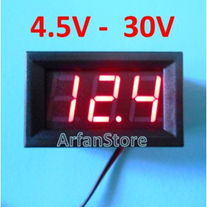 Digital Voltmeter + Frame 0.56&quot; Display Volt Meter 4.5-30V Warna Merah