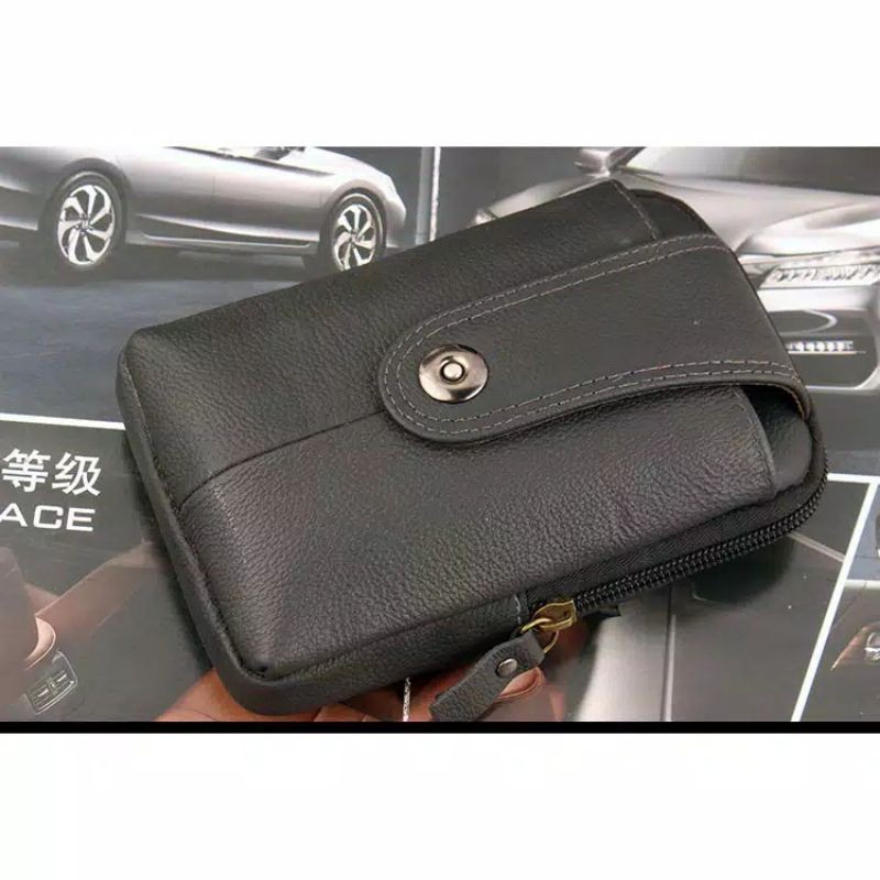 Dompet Hp Kulit / Sarung Hp Magnet Bahan Kulit 2 Slot Vertical Model Terbaru