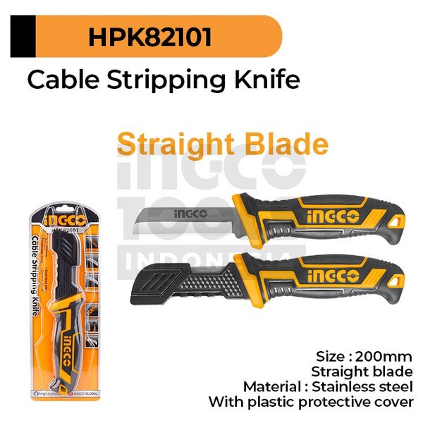 Pisau Kupas Pengupas Kabel Lurus INGCO HPK82101 Cable Stripping Knife Straight Blade 8inch Pisau Kup