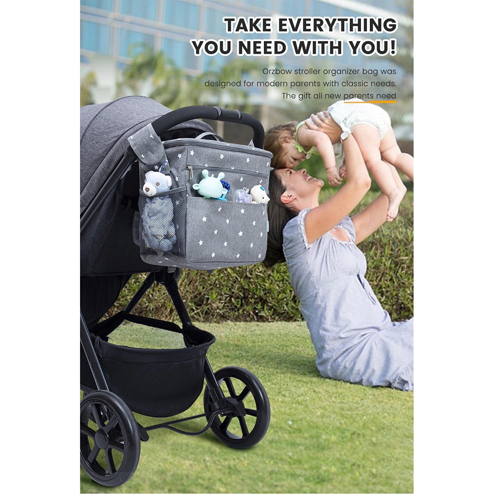 Tas Ransel Ibu Botol Susu Bayi Diapers Mummy Stroller Bag - A28160 - Gray