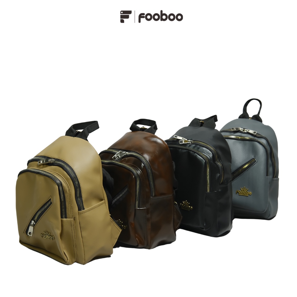 Foboo - Tas Ransel Mini Kulit sintetis Kualitas Premium Stylish untuk Jalan-Jalan