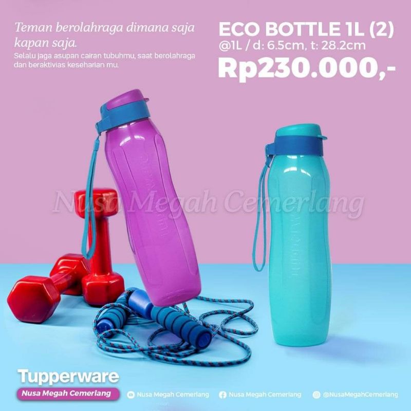 ECO 1 liter Tupperware (2) dapat 2 botol