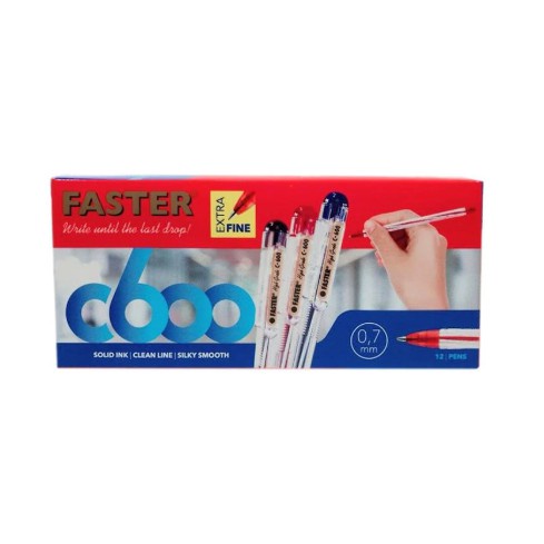 

Nokida Pulpen Faster C600 [1 Pack] / Bolpen 1 Box / Pena 1 Lusin / Ballpoint Bulpen 1 Pak Paster