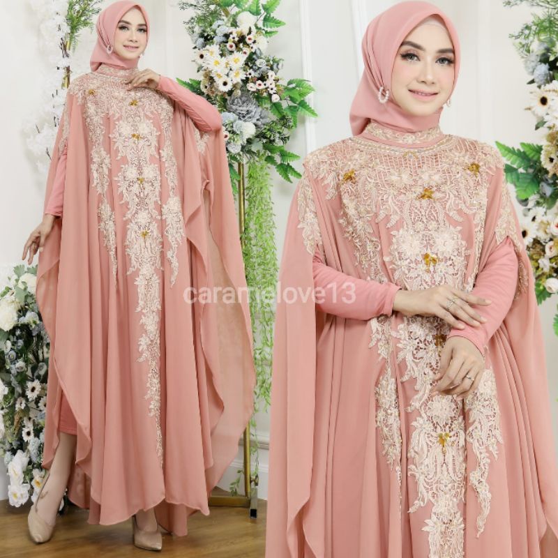 KAFTAN PAMELA FREE INNER, KAFTAN TERBARU, KAFTAN LEBARAN 2022, KAFTAN MEWAH