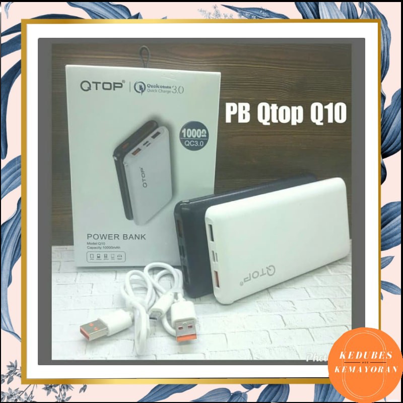 Powerbank QTOP Q10 10000mAh / PowerBank Quick Charge QC 3.0 [kk]