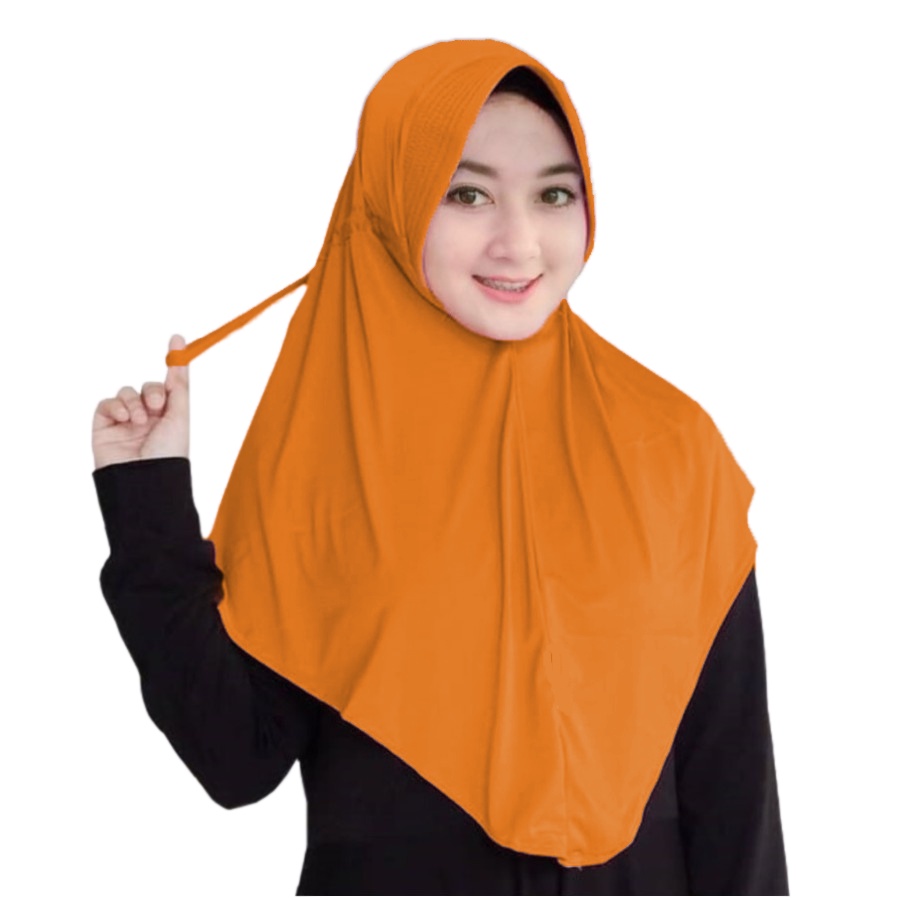 Jilbab Serut Jokowi / Hijab Instan Serut Jersey ukuran 70x75cm Ori termurah-Gold