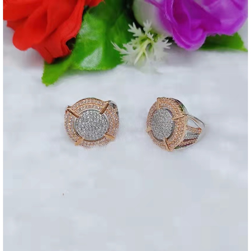 Cincin Kombinasi Permata Lapis Emas Perhiasan Fashion B74-76