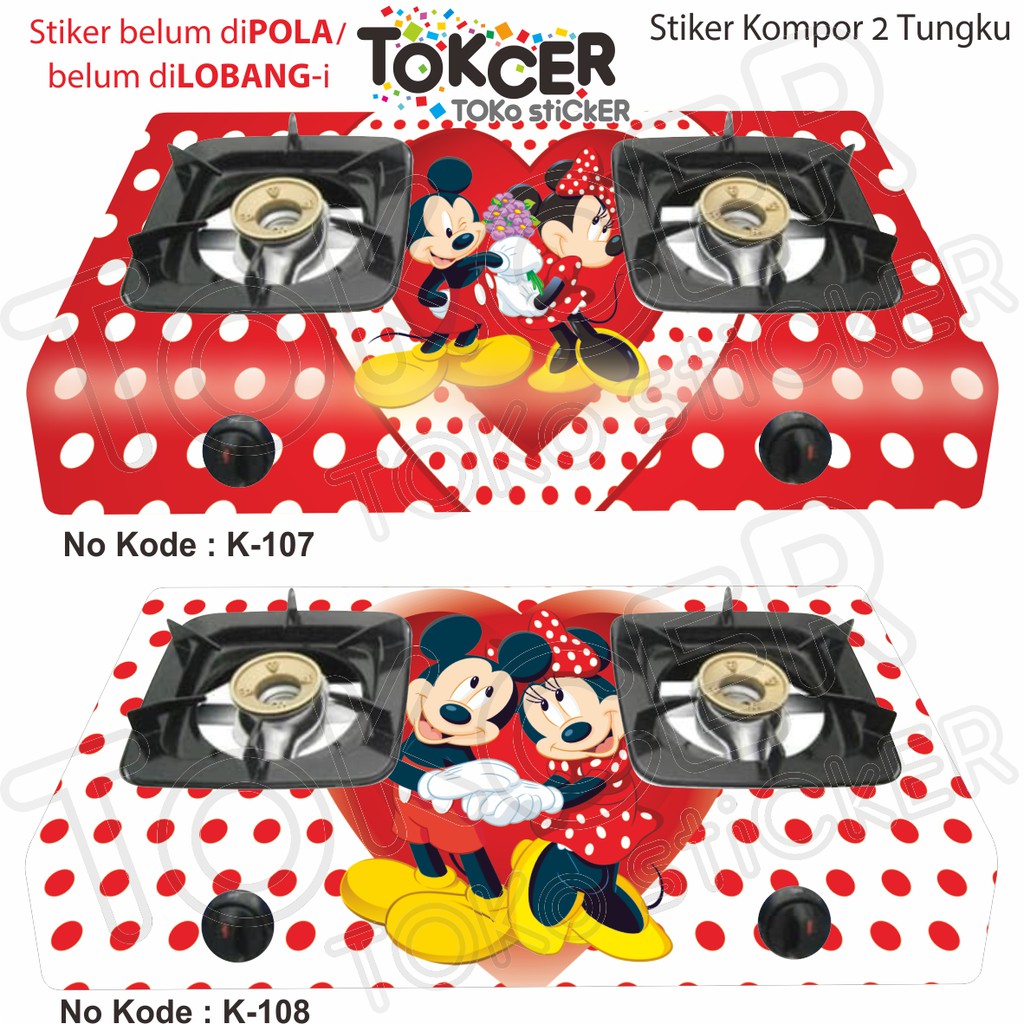 Stiker Kompor 2 Tungku Mickey dan Minnie