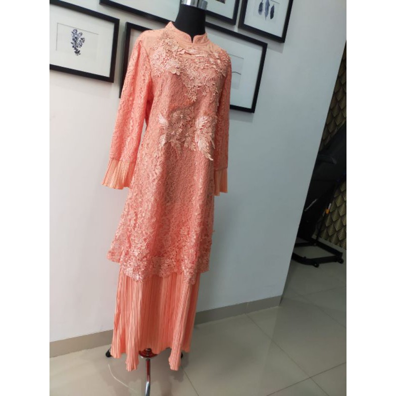 GAMIS DRESS BORDIR BROKAT PLISKET