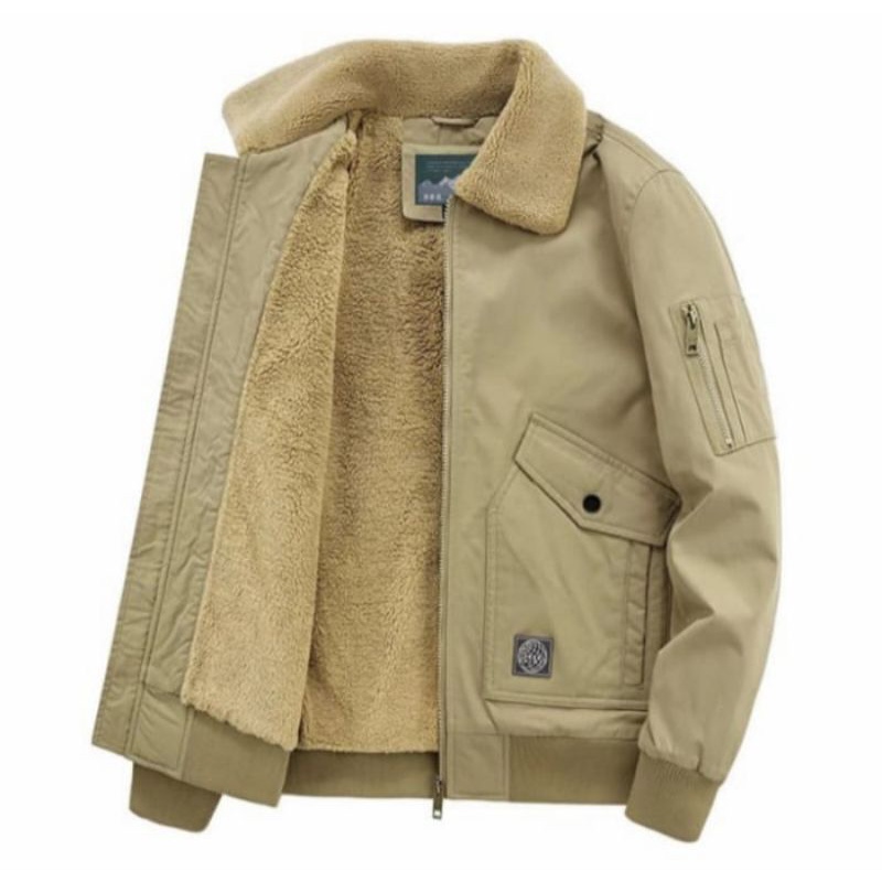 jaket bomber bulu/jaket pria bulu/jaket musim dingin