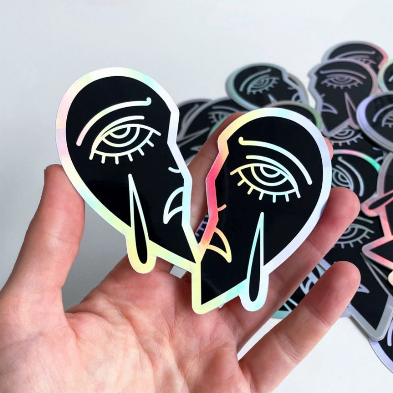 

Crying Heart Hologram Stickers Aesthetic untuk Dekorasi Casing Hp Laptop Waterproof