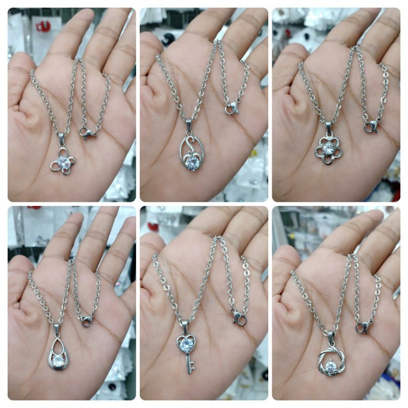 KALUNG LIONTIN TITANIUM SILVER ANTI KARAT SR001