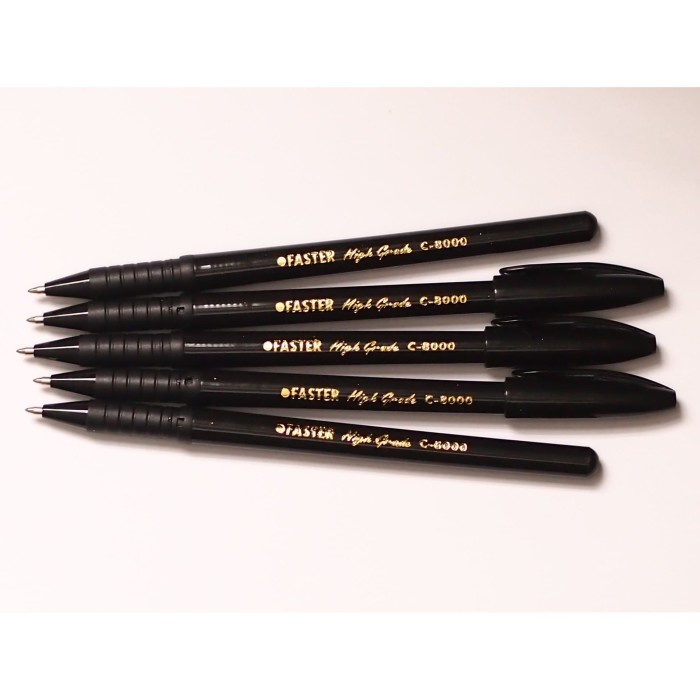 

TULIS-ALAT- BALLPOINT/ PULPEN FASTER C8000, 0.7MM ISI 12 PCS - BLACK -ALAT-TULIS.