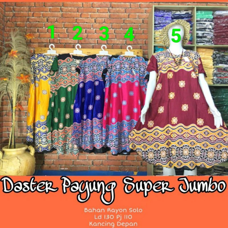 Daster Payung Super Jumbo LD 130 Busui (Pilih Warna)/Daster Super Jumbo/Daster Bumil/Daster Busui-SUPER JUMBO B
