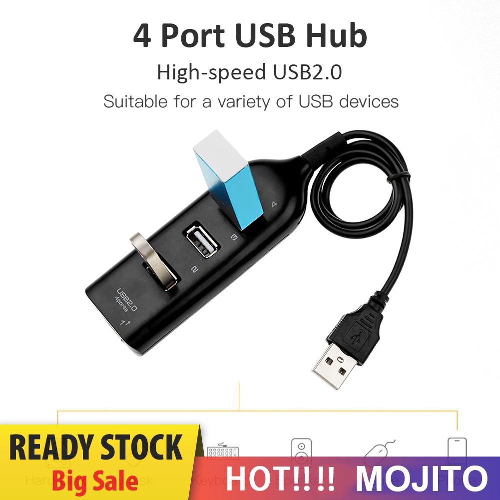 Mojito Hub Splitter 4 Port Usb 2.0 Kecepatan Tinggi 5mbps