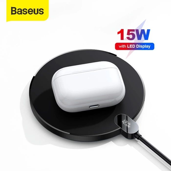 Baseus Digital LED Display Wireless Charging 15W - Garansi Resmi 6 Bulan