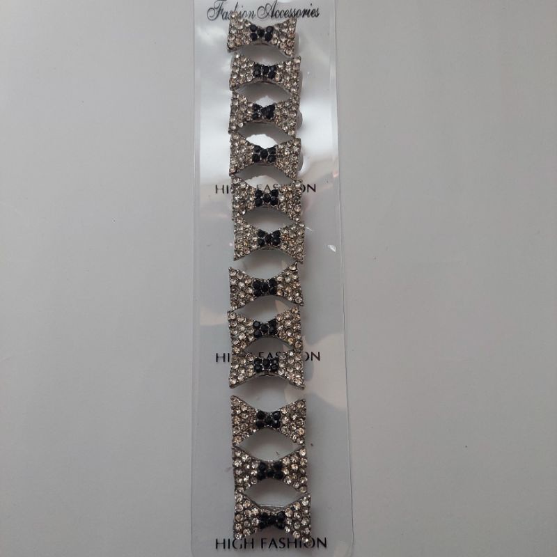 BROS DAGU Kecil Mungil Hijab Full Mata Korea Aksesoris Wanita Muslim-Putih hitam A